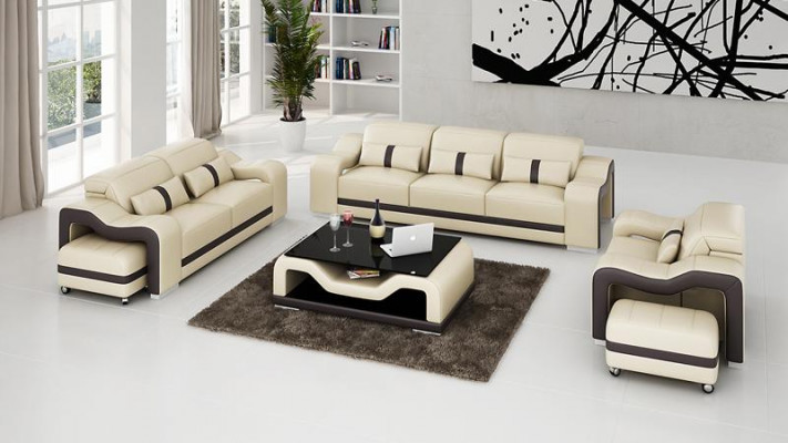 Ontwerp bankstel bank bekleding bankstellen leer modern 3+1 zits compleet set nieuw