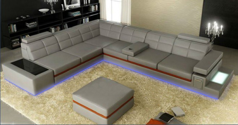 Leren bank Bankstel Woonlandschap Hoekbank Hoekcombinatie Ontwerp Modern Sofa B2011