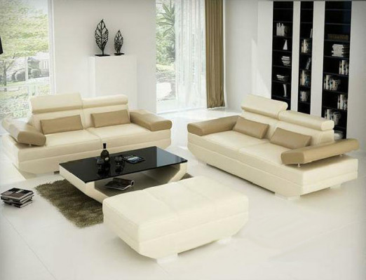 Woonlandschap bank bank bank bankstel stoffering set leer AlfredD