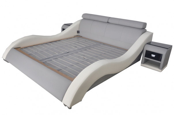 Dubbel luxe design leren hotelbed gestoffeerde bedden Moderne multifunctionele