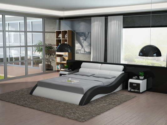 Lederen bedontwerp Gestoffeerde bedden Luxe dubbel huwelijk 140/160/180 LB8828