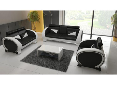 Leren bank Bank + USB-bank 3 zits relaxbank met barkrukken design set