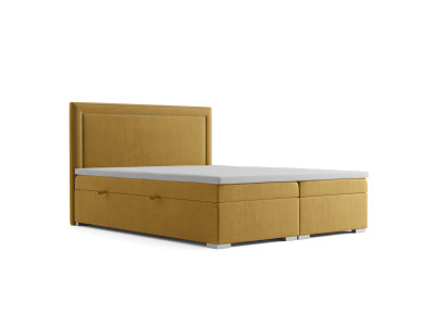 Boxspring Design Bed Hotel Dubbele Bedden Luxe Gestoffeerd Bed Met Opbergruimte Functie Geel