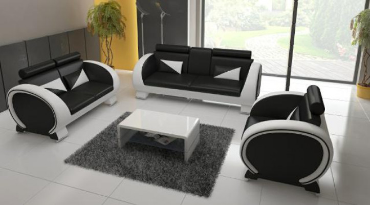 Leren bank Bank met bargedeelte Designer zithoek Bank Bank 3-zits Relaxbank