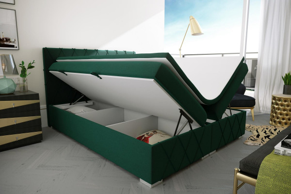 Boxspring bed Hotel dubbel textiel luxe bedden bedlade gestoffeerde functie