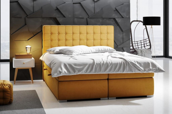 Boxspring Bed Hotel Dubbel 160x200 cm Luxe Bedden Gestoffeerde Opbergfunctie