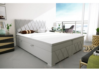 Boxspringbed Hotel Tweepersoonsbed Textiel Luxe Bedden Gestoffeerd Bed met Opbergfunctie