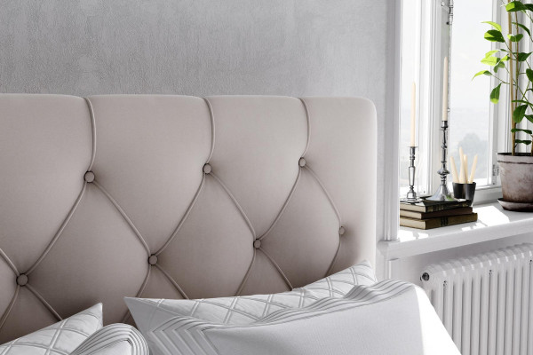 Boxspring Bed Hotel Dubbel Blauw Textiel Luxe Bedden Gestoffeerd Bed Opbergbox Functie