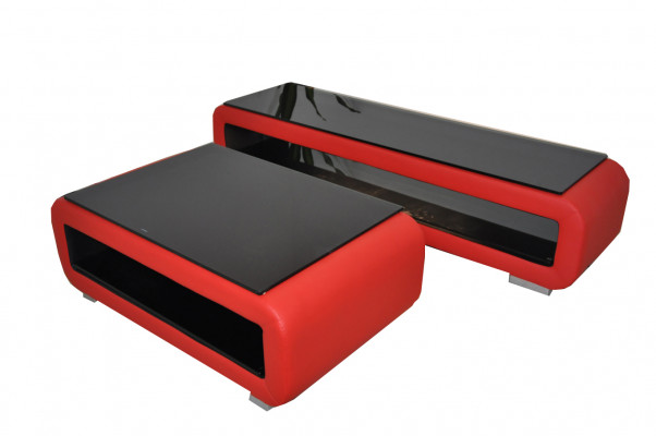 Ontwerper salontafel gestoffeerd leer glas Moderne tafel CT9010 + RTV
