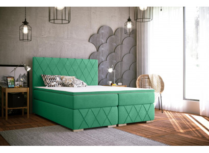 Boxspring bed compleet set met matras & topper luxe gestoffeerde textiel bedden