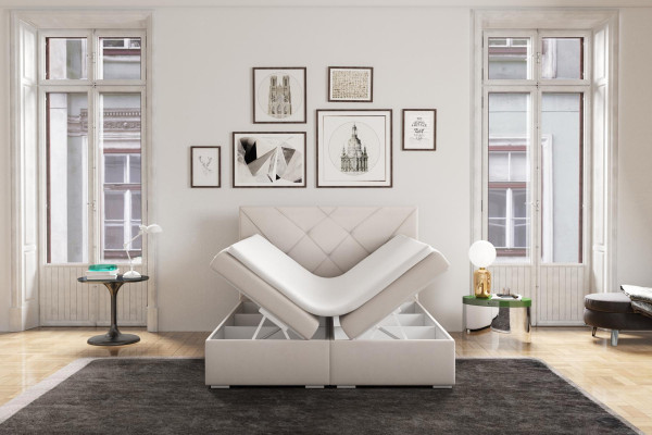 Moderne Boxspringbedden Hotel Dubbel Luxe Bed Beklede Doos Functie Leer