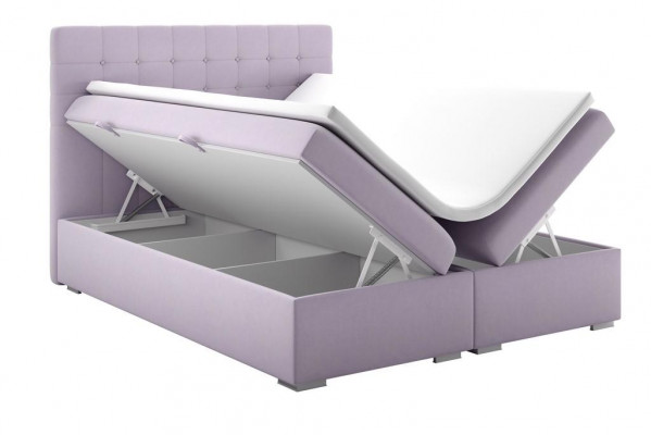 Compleet set matras & topper boxspring bed Roze bekleding 180x200cm