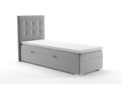 Luxe boxspring bed hotelbedden gestoffeerde functie opbergbox 90x200cm grijs nieuw