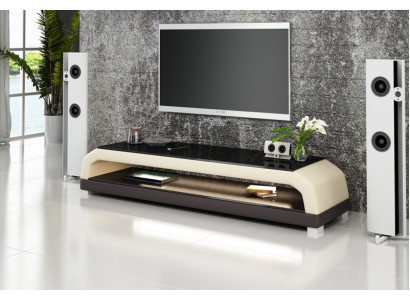 RTV TV-sideboard Leder Glas Tafel Televisie kast Tafel Decor Designer