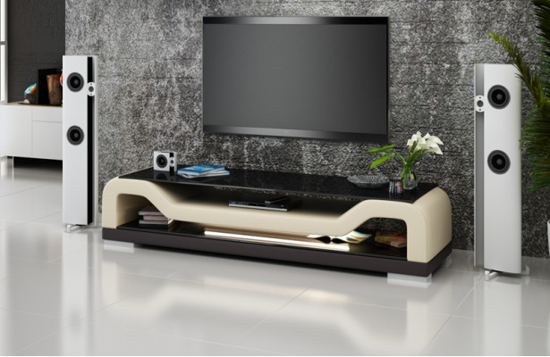 RTV TV Bijzettafel Lederen Glas Tafel TV Decor Kast Tafel Ontwerper