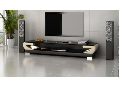 RTV TV dressoir lederen glazen tafel inrichting tv-kast tafel ontwerper