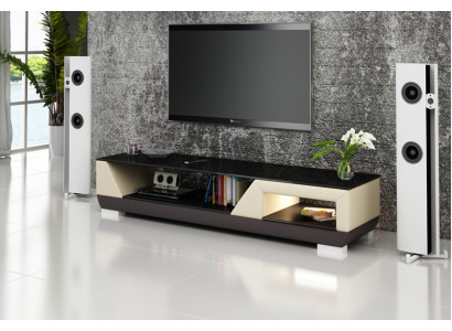 RTV-TV-meubel van leer glas decor tafel tv-kast tafel ontwerper