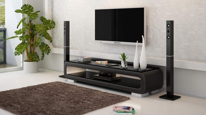 RTV TV-meubel Decor Leer Glazen Tafel TV-tafel Kast Ontwerper