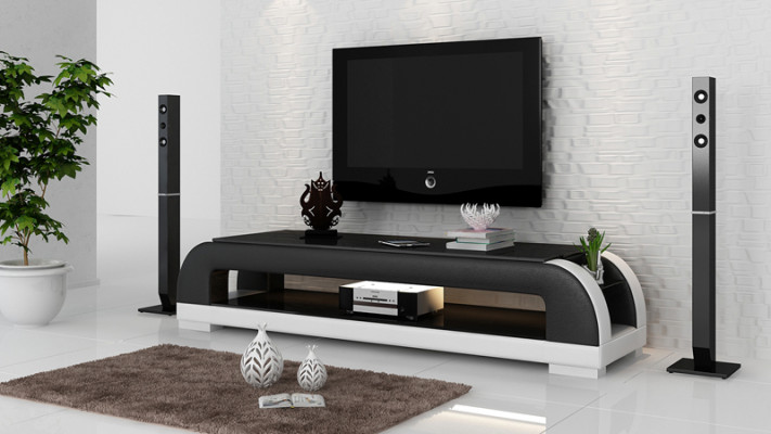 RTV-tv-meubel decor leer glazen tafel tv-kast Ontwerper