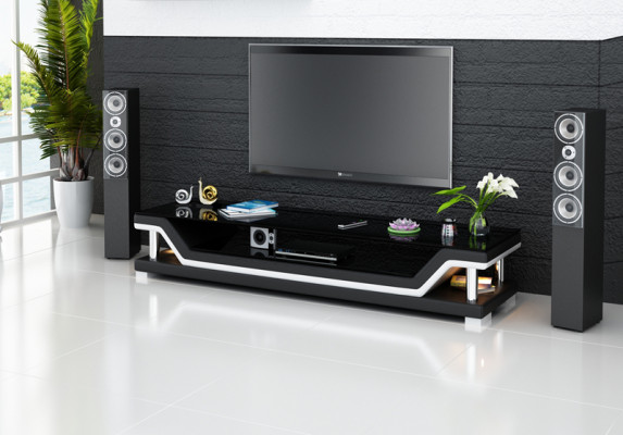 RTV TV Sideboard Leder Glas Tisch Fernseh Schrank Designer TS1003 TV meubel van leer, glas en tafel, tv-kast ontwerper TS1003