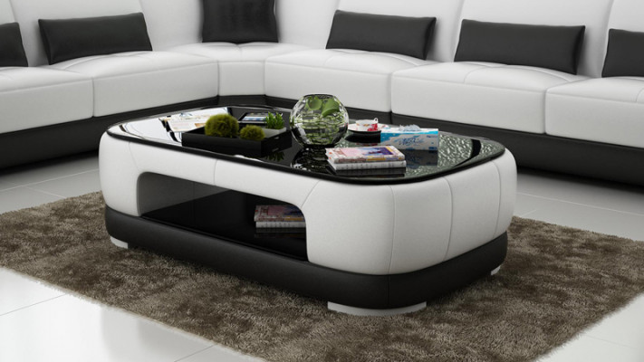 Gevoerde salontafel Tafel Salontafels Glazen tafel Bijzettafel