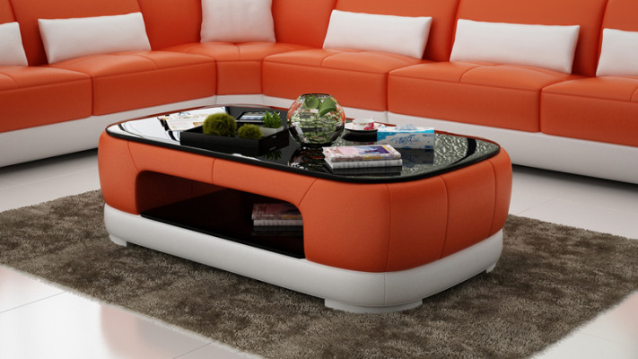 Gevoerde salontafel Tafel Salontafels Glazen tafel Bijzettafel