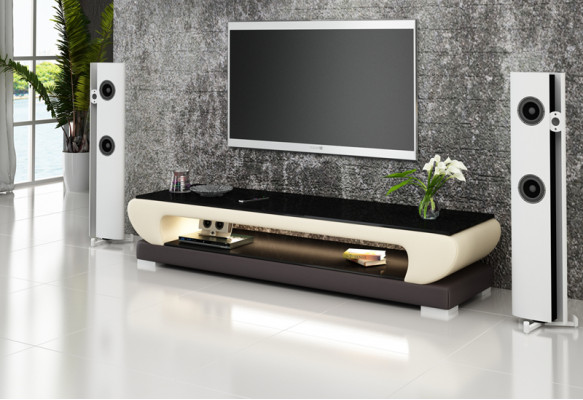 RTV TV-meubel LederTisch Designer Glazen Tafel TV-kast Nieuw Modern