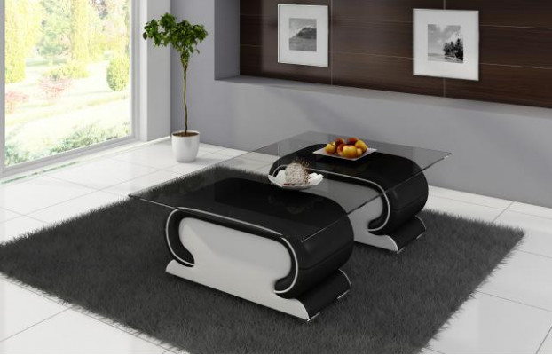 Ontwerper glazen tafel tafel gestoffeerde lederen tafel bank sofa leren tafels