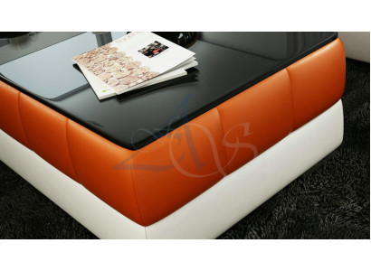 Ontwerper salontafel Gestoffeerde tafel Lederen glazen tafels Glazen tafels #SBA1A