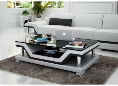 Designer salontafel Gestoffeerde tafel leer glas Moderne tafels #SB3009
