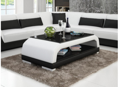 Ontwerper salontafel Gestoffeerde tafel Leder Glas Moderne tafels 6108