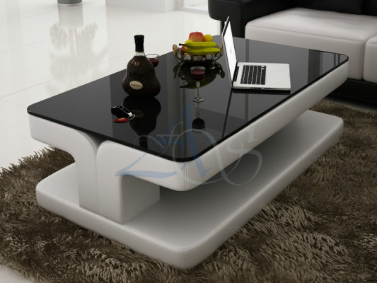 Ontwerper salontafel gestoffeerde tafel leer glas moderne tafels glas