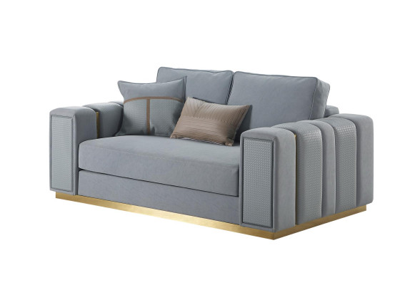 Bankstel 2-zits woonkamer Modern design Bank Blauw Textiel Meubels Lichtblauw