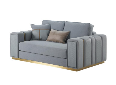 Bankstel 2-zits woonkamer Modern design Bank Blauw Textiel Meubels Lichtblauw