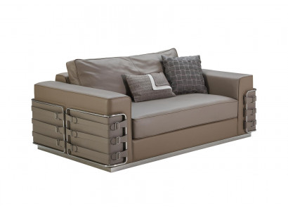 Bank Leer Bruin Luxe Creatieve Meubels 2-zits Woonkamer Modern Ontwerp Bankstellen