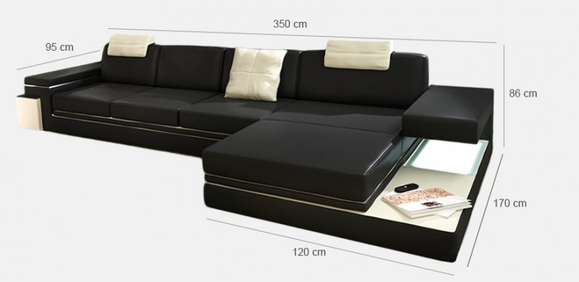Leren bank woonlandschap XXL hoekbank Big sofa design bank designbankstel