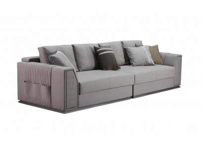 Bank 3-zits Leder Modern Taupe Design Bank Nieuw Creatief Meubilair Banken Luxe