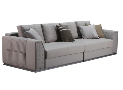 Bank 3-zits Leder Modern Taupe Design Bank Nieuw Creatief Meubilair Banken Luxe