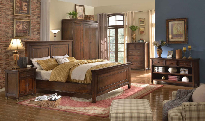 Bed Nachtkastje Kledingkast 7-delig Slaapkamer Design Luxe Set Bedsets