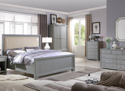 Bed nachtkastje ladekast 6-delige slaapkamerset Design Modern Luxe