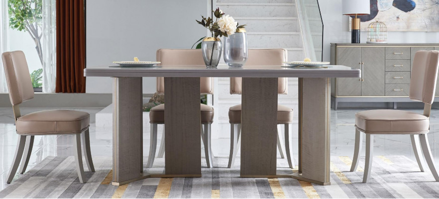 Designer meubels houten tafel zit eetkamer 6x stoelen 7-delig set stel nieuw