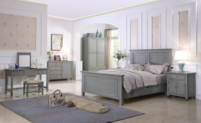 Slaapkamer meubels Complete sets Bed Nachtkastje Kledingkast Tafel Nieuw 6-delig.