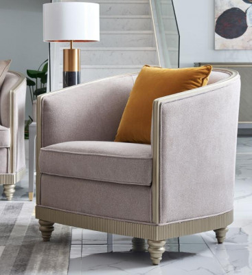 Designer Bank Zitkussen 3+1+1 Zits Beige Textiel Loungebank Fluweel Nieuw