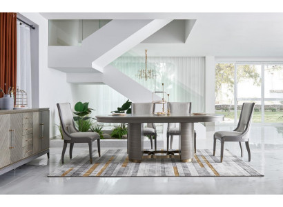 Luxe eetset tafel met 6 leunstoelen Complete groep in Dubai-stijl