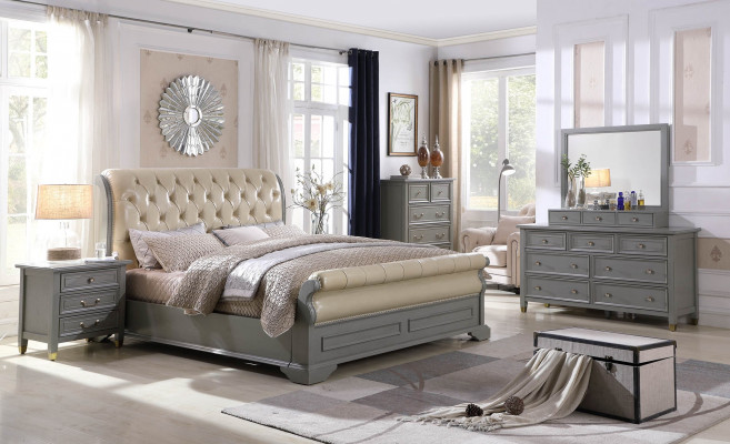 Slaapkamer meubel Compleet set Bed Nachtkastje Kledingkast Tafel Nieuw 3-dlg.