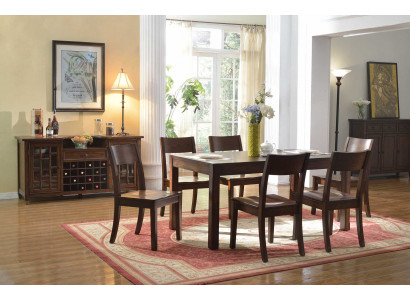 Eettafel 6x stoelen Wijnkast 8 delig Eetkamer set Groep Garnituur Tafel