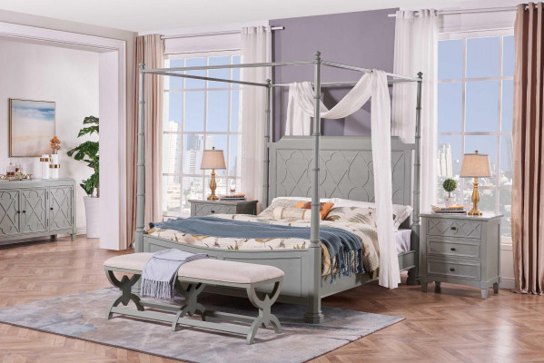 Slaapkamer compleet set in landelijke stijl modern bed nachtkastje 5-delig. Nieuw.