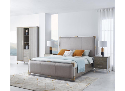Luxe slaapkamer meubels bed 2x nachtkastje set bedden Dubai hotel meubels