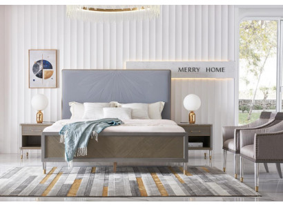 Luxe bed slaapkamer meubels 2x nachtkastje set Bedden Dubai hotel meubels.
