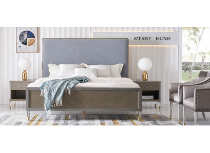 Bed 2x Nightstand 3-piece Bedroom Set Design Decor Modern Luxury Beds